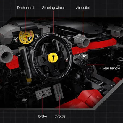 Cada MOC Motorized Building Block Set: Ferrari Laferrari C61505 Super Racing Hyper Car