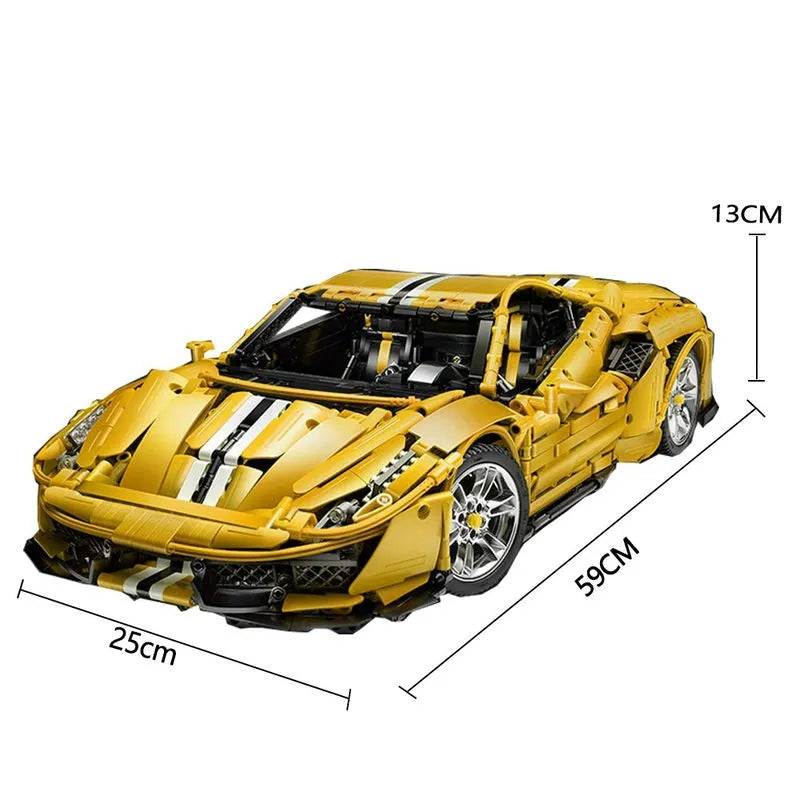 Cada MOC Building Block Set: Motorized RC Ferrari 488 Racing Car 61057, Model C61057