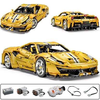 Cada MOC Building Block Set: Motorized RC Ferrari 488 Racing Car 61057, Model C61057