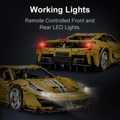 Cada MOC Building Block Set: Motorized RC Ferrari 488 Racing Car 61057, Model C61057