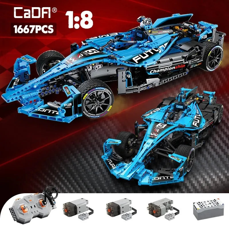 Cada MOC Motorized Building Block Set: RC Extreme Super Racing Car Kids 64004