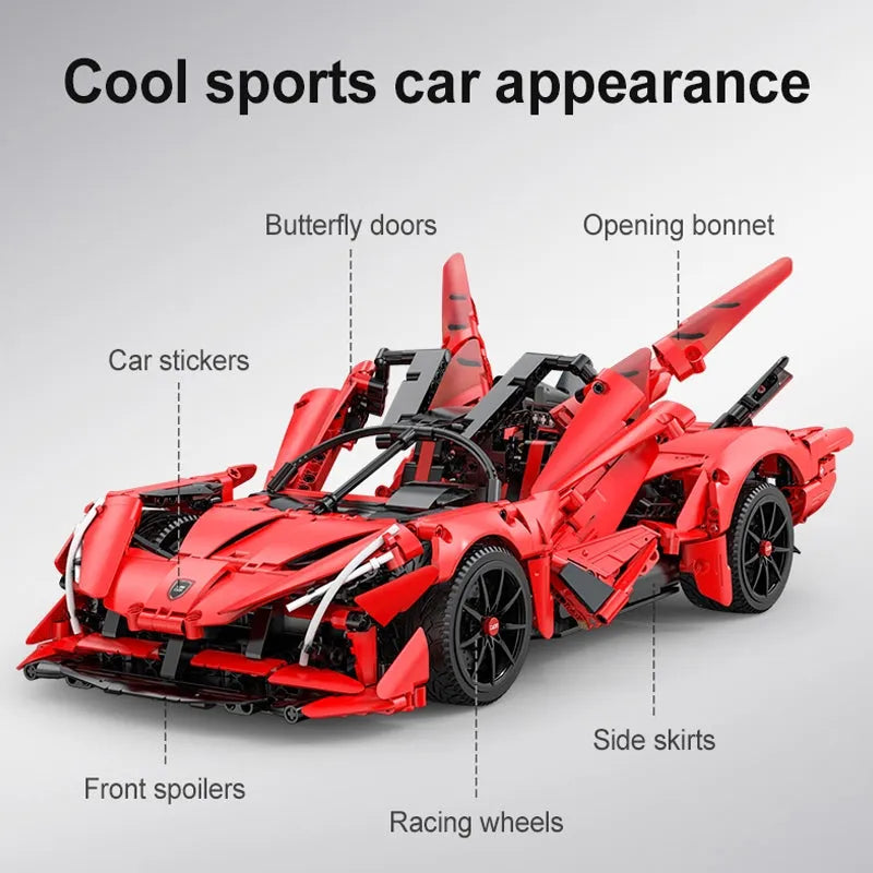 Cada MOC Building Block Set: RC Motorized APE Racing Hyper Car C63005, Model C63005PF