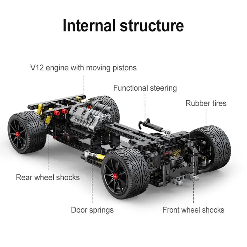 Cada MOC Building Block Set: RC Motorized APE Racing Hyper Car C63005, Model C63005PF