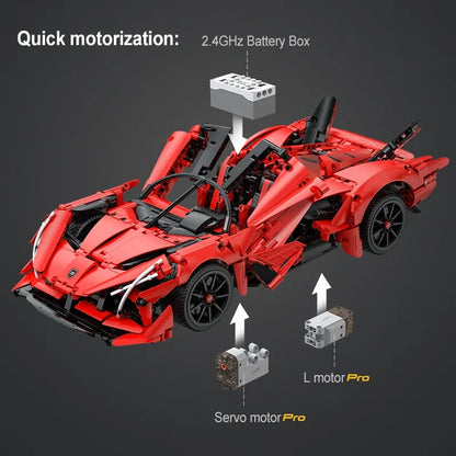 Cada MOC Building Block Set: RC Motorized APE Racing Hyper Car C63005, Model C63005PF