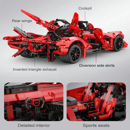 Cada MOC Building Block Set: RC Motorized APE Racing Hyper Car C63005, Model C63005PF