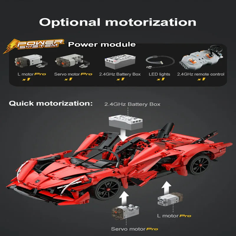 Cada MOC Building Block Set: RC Motorized APE Racing Hyper Car C63005, Model C63005PF