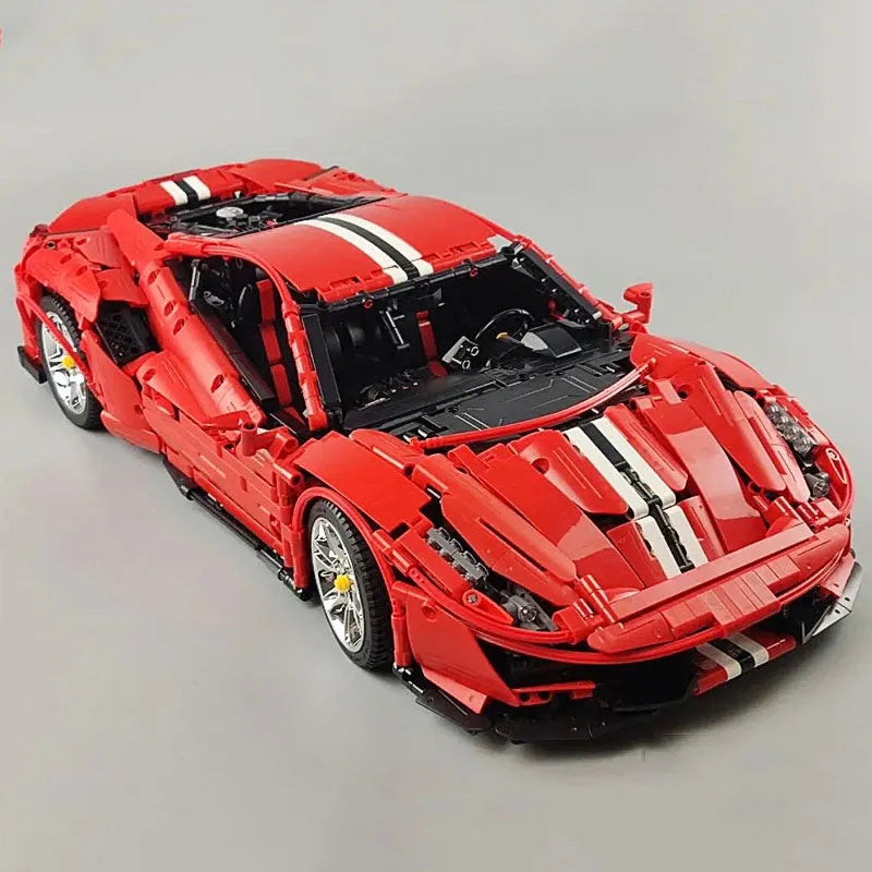 Cada MOC Building Block Set: RC Motorized Ferrari 488 Racing Sports Car, Model C61042