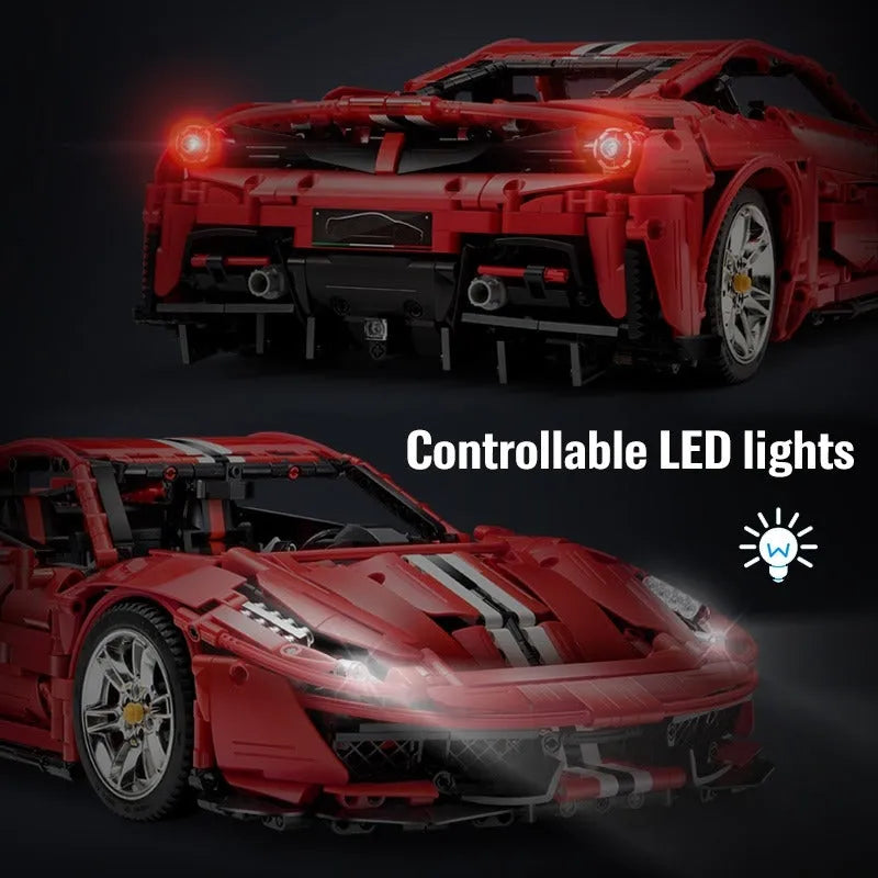 Cada MOC Building Block Set: RC Motorized Ferrari 488 Racing Sports Car, Model C61042
