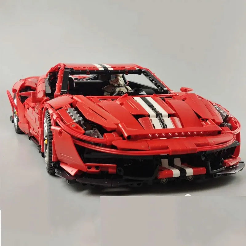 Cada MOC Building Block Set: RC Motorized Ferrari 488 Racing Sports Car, Model C61042