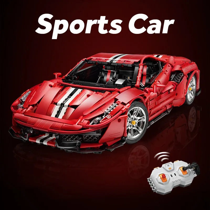 Cada MOC Building Block Set: RC Motorized Ferrari 488 Racing Sports Car, Model C61042