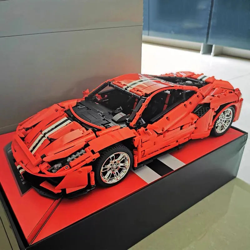 Cada MOC Motorized Building Block Set: Ferrari 488 Super Racing Sports Car, Model C61043