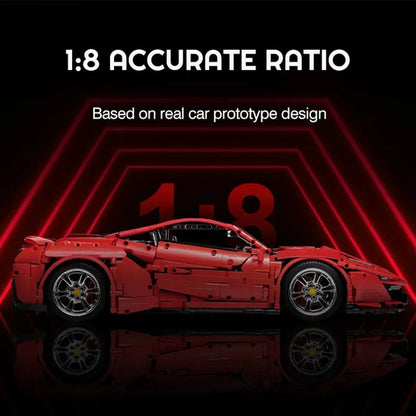 Cada MOC Motorized Building Block Set: Ferrari 488 Super Racing Sports Car, Model C61043