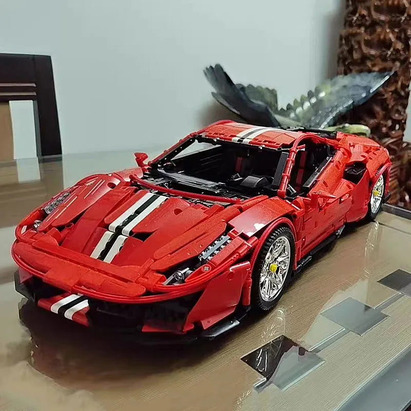 Cada MOC Motorized Building Block Set: Ferrari 488 Super Racing Sports Car, Model C61043
