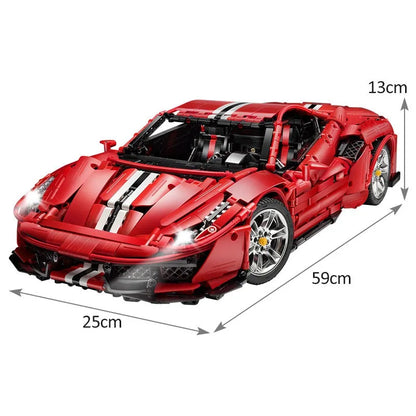 Cada MOC Motorized Building Block Set: Ferrari 488 Super Racing Sports Car, Model C61043