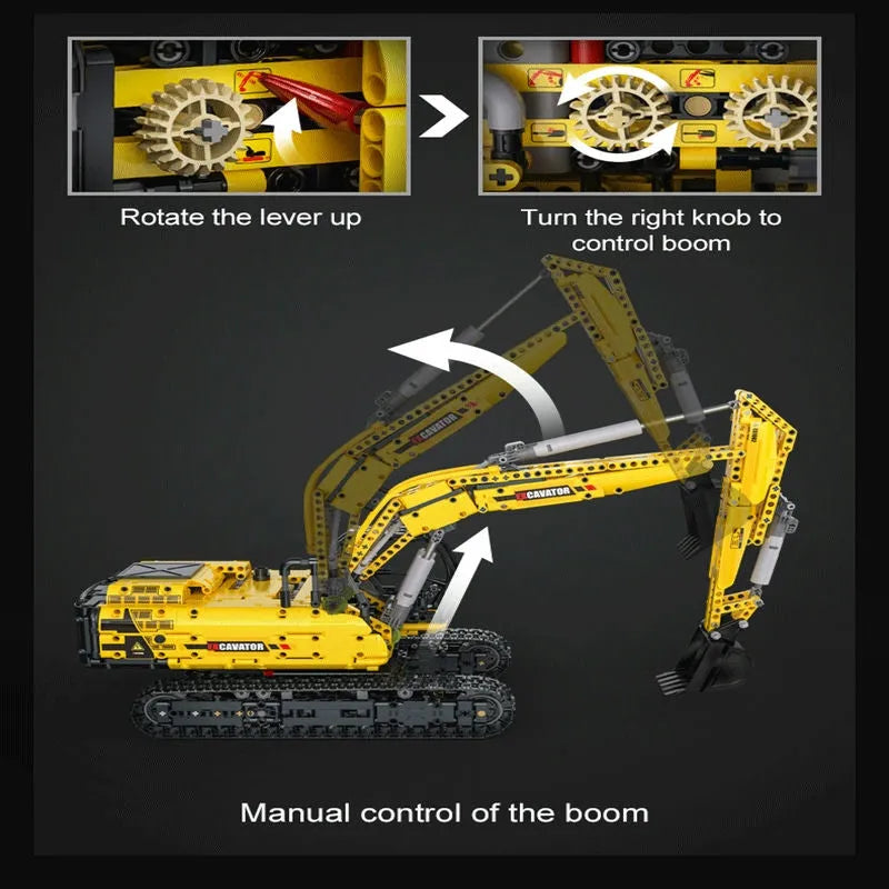 Cada MOC Motorized Building Block Set: Functional Crawler Excavator, Model C61082