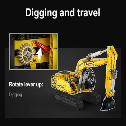 Cada MOC Motorized Building Block Set: Functional Crawler Excavator, Model C61082