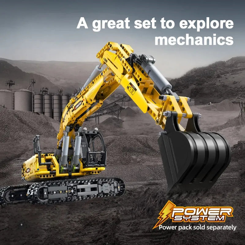 Cada MOC Motorized Building Block Set: Functional Crawler Excavator, Model C61082
