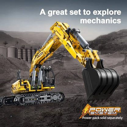 Cada MOC Motorized Building Block Set: Functional Crawler Excavator, Model C61082