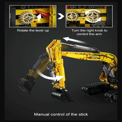 Cada MOC Motorized Building Block Set: Functional Crawler Excavator, Model C61082