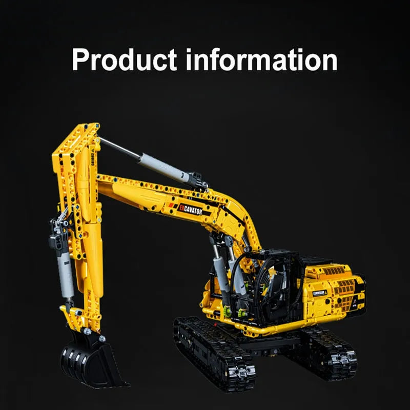 Cada MOC Motorized Building Block Set: Functional Crawler Excavator, Model C61082