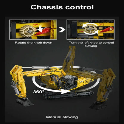 Cada MOC Motorized Building Block Set: Functional Crawler Excavator, Model C61082