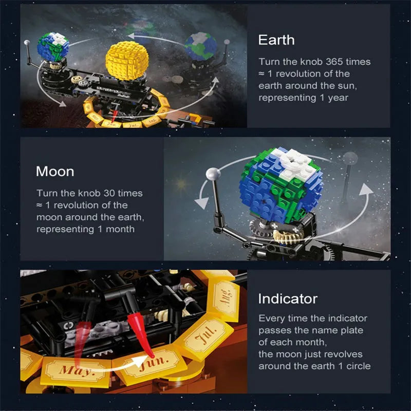 Cada MOC Building Block Set: The Solar System Earth Sun Clock, Model C71004