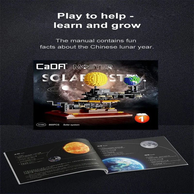 Cada MOC Building Block Set: The Solar System Earth Sun Clock, Model C71004