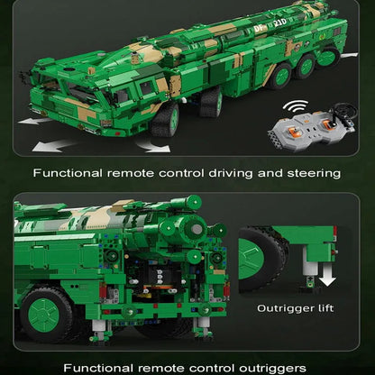 Cada Building Block Set: Motorized RC Anti Ship Ballistic Missile Vehicle DF-21D, Model C56031PF