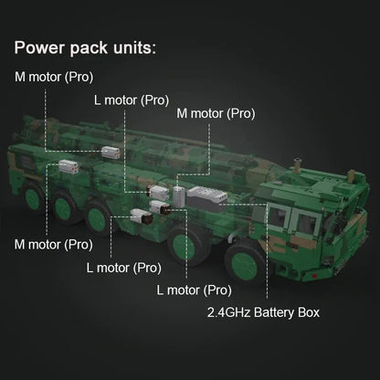 Cada Building Block Set: Motorized RC Anti Ship Ballistic Missile Vehicle DF-21D, Model C56031PF