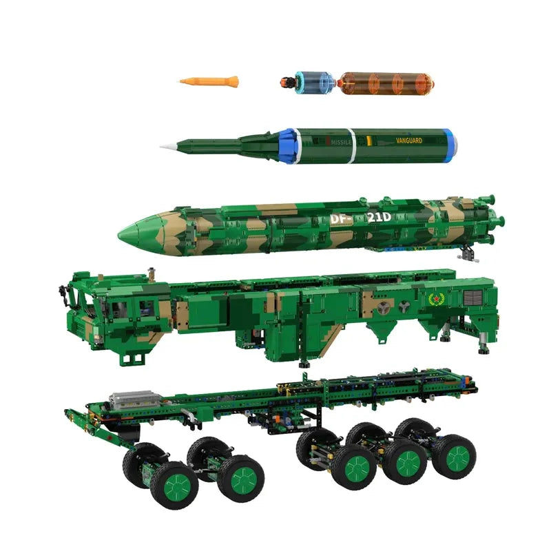 Cada Building Block Set: Motorized RC Anti Ship Ballistic Missile Vehicle DF-21D, Model C56031PF