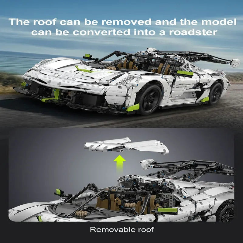 Cada MOC Motorized Building Block Set: 61048 Supercar Racing Sports Car, Model C61048