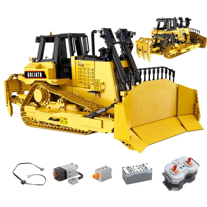 Cada MOC Motorized Building Block Set: RC Heavy Bulldozer Truck, Model C61056