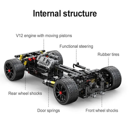 Cada MOC Motorized Building Block Set: C63005 Super APE Racing Hyper Car