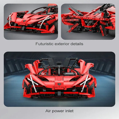Cada MOC Motorized Building Block Set: C63005 Super APE Racing Hyper Car