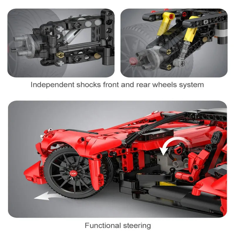 Cada MOC Motorized Building Block Set: C63005 Super APE Racing Hyper Car