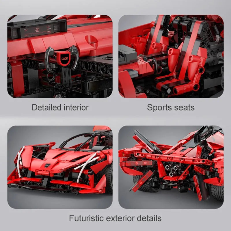 Cada MOC Motorized Building Block Set: C63005 Super APE Racing Hyper Car
