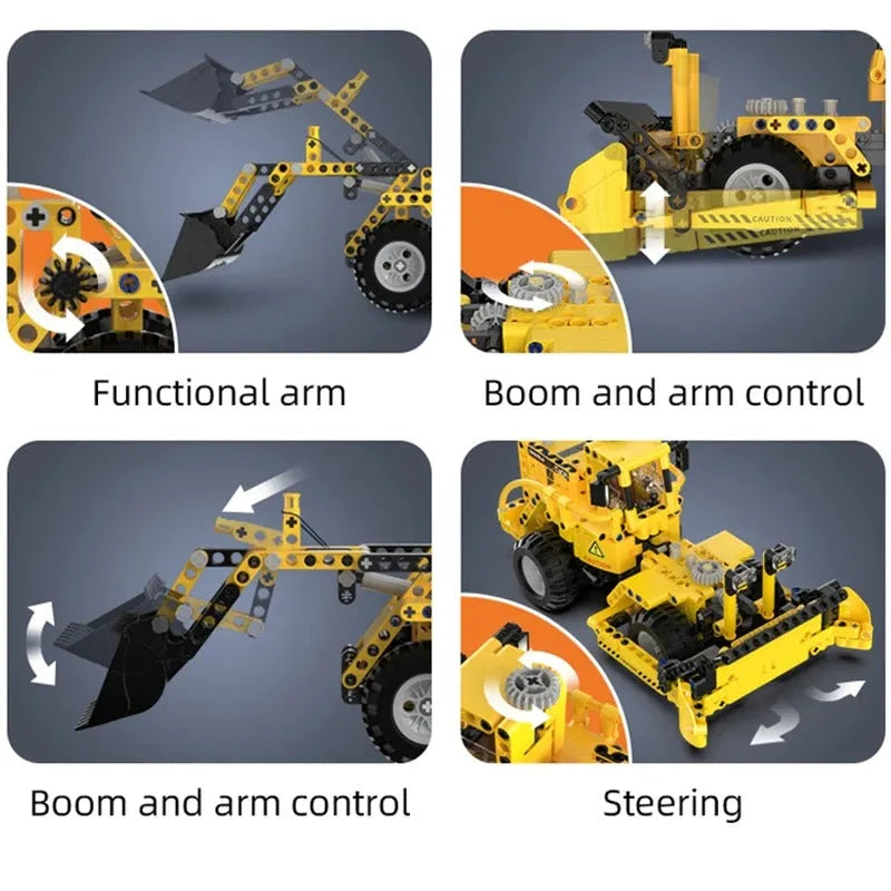 Cada MOC Building Block Set: Wheel Loader Bulldozer C65004