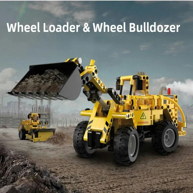Cada MOC Building Block Set: Wheel Loader Bulldozer C65004
