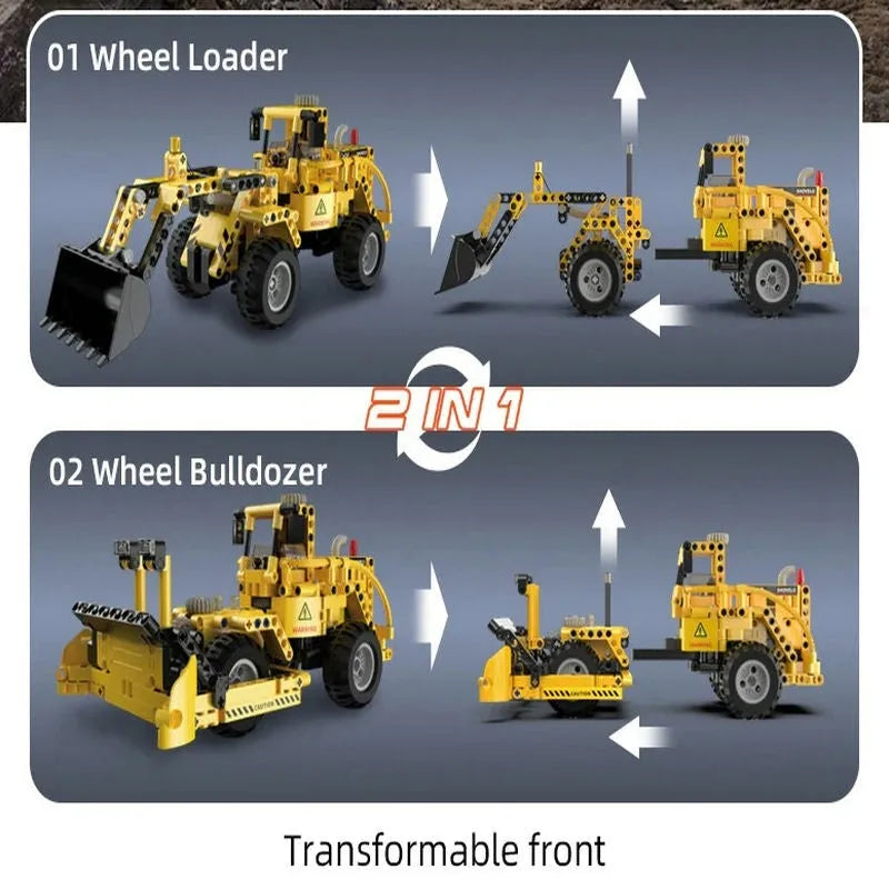 Cada MOC Building Block Set: Wheel Loader Bulldozer C65004