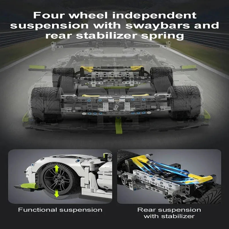 Cada MOC Motorized Building Block Set: Fantasma Supercar Racing Sports Car