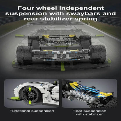 Cada MOC Motorized Building Block Set: Fantasma Supercar Racing Sports Car