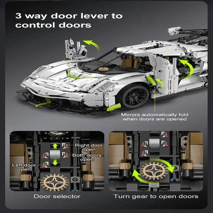 Cada MOC Motorized Building Block Set: Fantasma Supercar Racing Sports Car