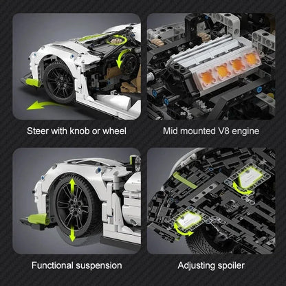 Cada MOC Motorized Building Block Set: Fantasma Supercar Racing Sports Car