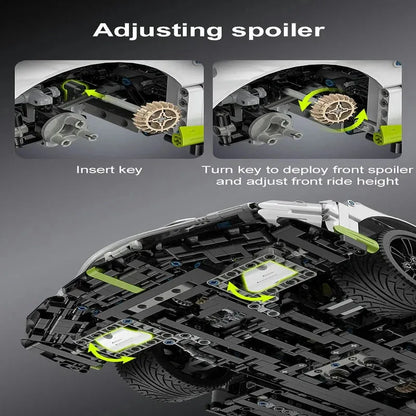 Cada MOC Motorized Building Block Set: Fantasma Supercar Racing Sports Car