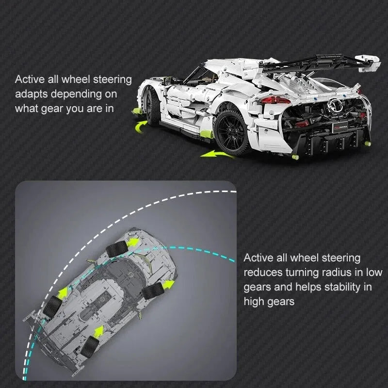 Cada MOC Motorized Building Block Set: Fantasma Supercar Racing Sports Car