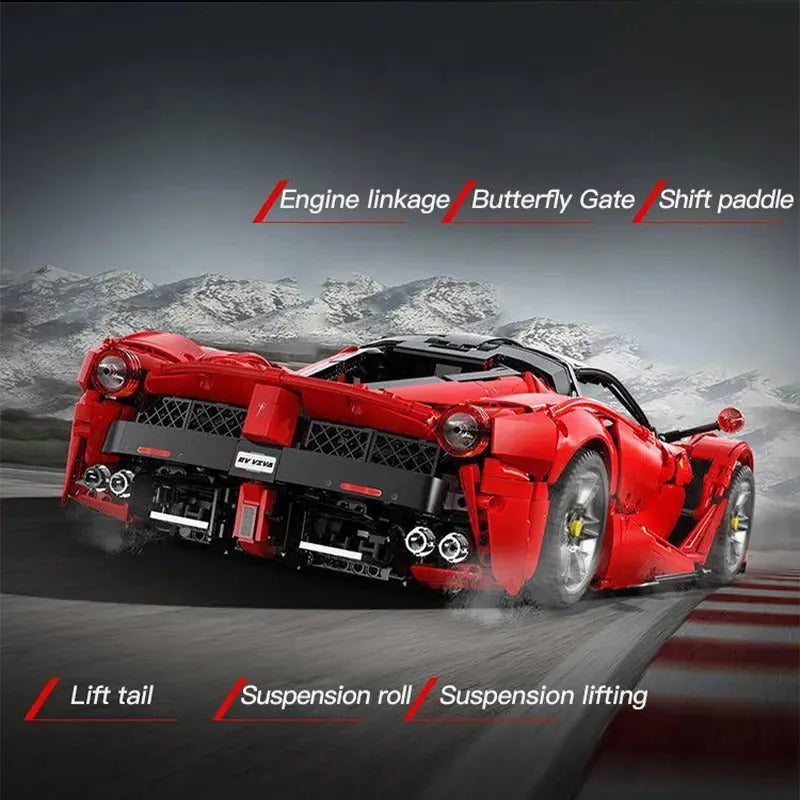 Cada MOC Motorized Building Block Set: Ferrari Laferrari Super Racing Hyper Car