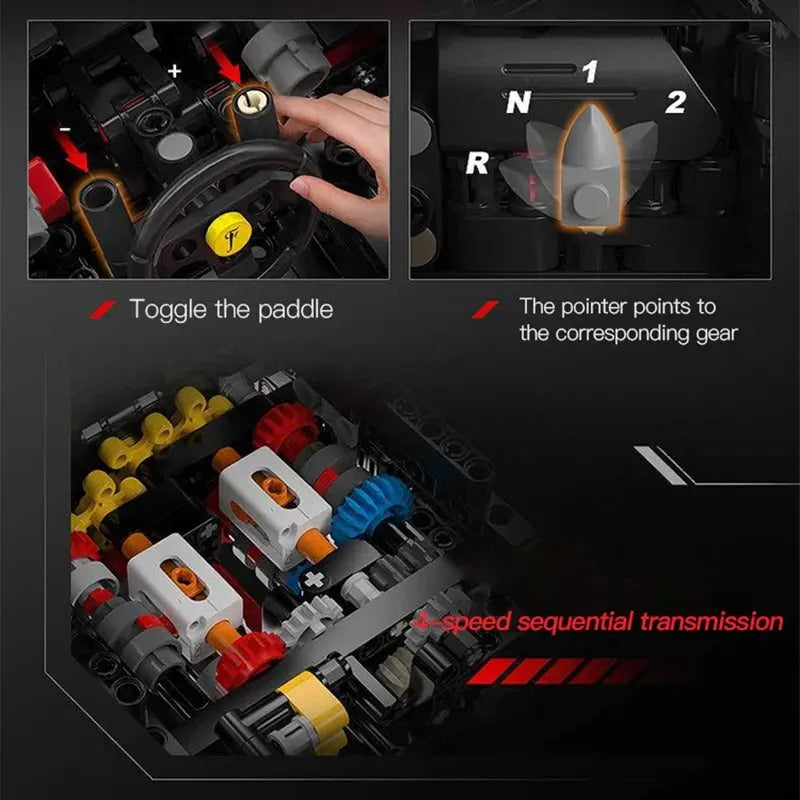 Cada MOC Motorized Building Block Set: Ferrari Laferrari Super Racing Hyper Car