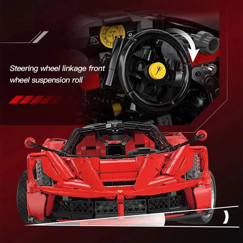 Cada MOC Motorized Building Block Set: Ferrari Laferrari Super Racing Hyper Car
