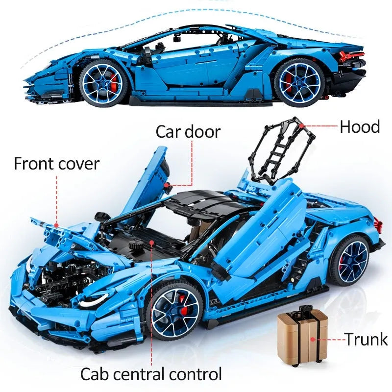 Cada MOC Motorized Building Block Set: Lambo Centenario Hypercar Sports Car, Model C61041