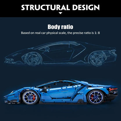 Cada MOC Motorized Building Block Set: Lambo Centenario Hypercar Sports Car, Model C61041